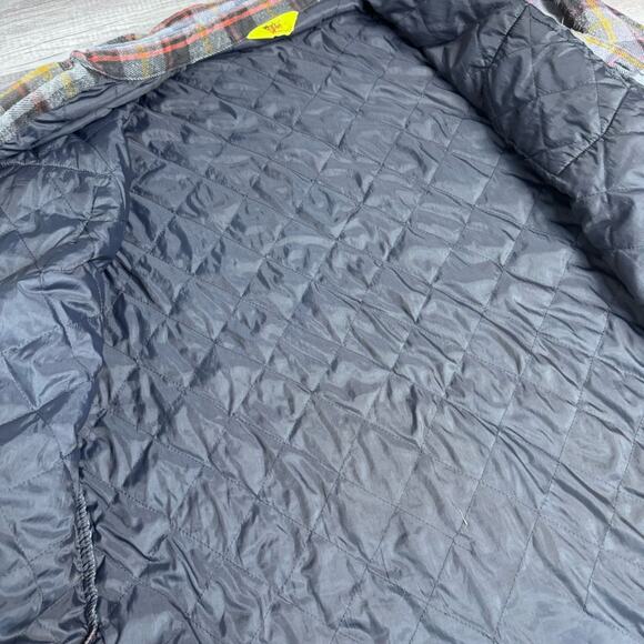 Vintage Flannel Shacket Shirt Jacket Quilted Lined Plaid Workwear Grunge - Picture 3 of 6